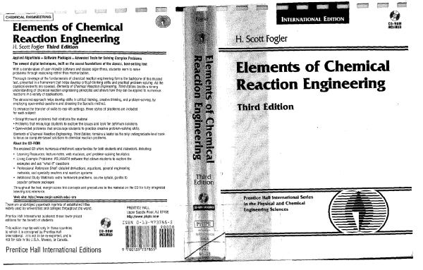 elements of chemical reaction engineering
